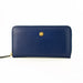 Versace Navy Leather Medusa Continental Clutch Wallet